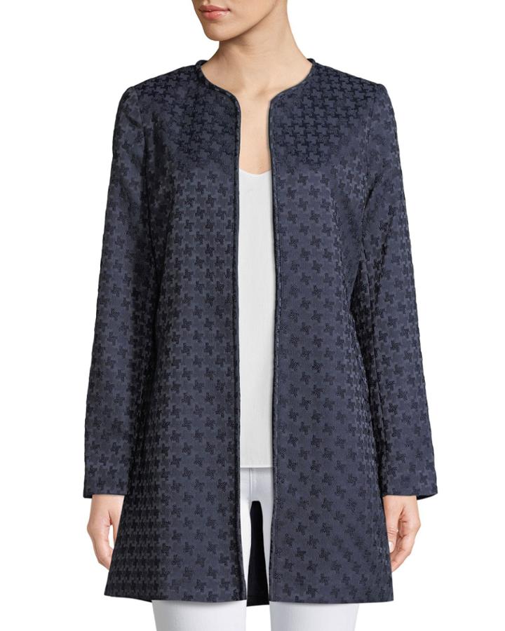 Open-front Jacquard Topper Jacket