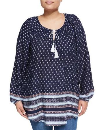 Jewel-embellished Long-sleeve Top, Navy,