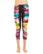 Mid-rise Paint-swatch Printed Performance Capri