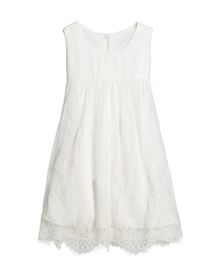 Lace Empire-waist Sleeveless Dress,