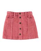 Girl's Bera Button Front Corduroy Skirt,