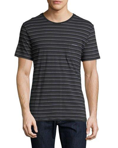 Striped Crewneck Tee, Black
