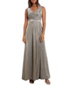 Long Sleeveless 2-tone Glitter Knit Gown