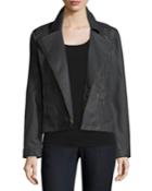 Waxed Stretch Cotton Denim Bomber Jacket