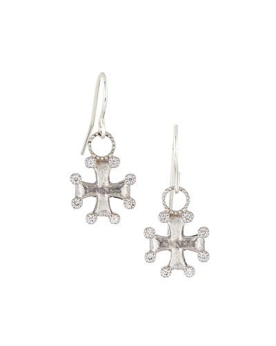 18k Diamond Maltese Cross Earring Charms