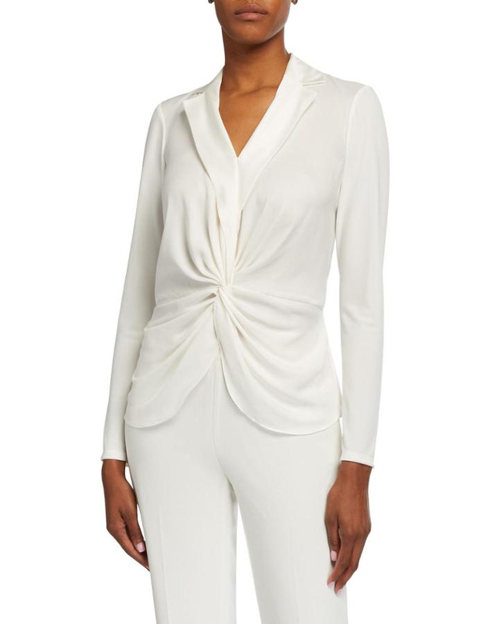 Satin Twist Front Blouse
