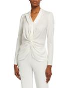 Satin Twist Front Blouse