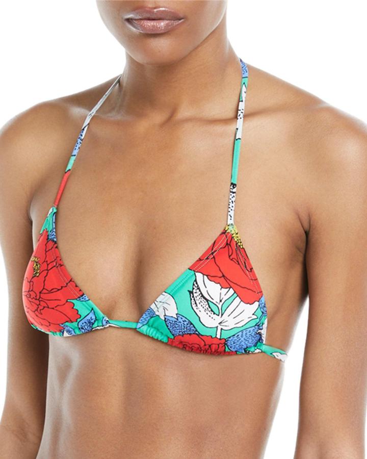 Sliding String Halter Triangle Bikini Top