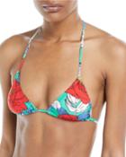 Sliding String Halter Triangle Bikini Top