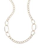 18k Classico Smooth Tubing Twisted Oval-link Necklace