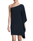 One-shoulder Shift Dress, Navy