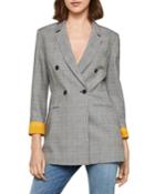 Double-breasted Plaid Boyfriend Jacket