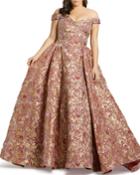 Plus Size Floral Off-the-shoulder Ball Gown