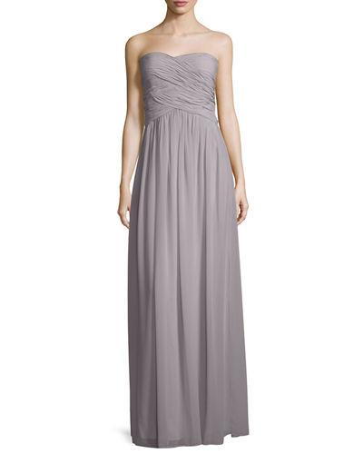 Strapless Ruched Chiffon Gown