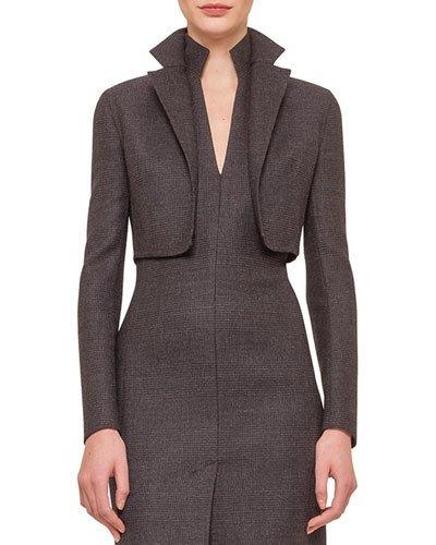 Glen Plaid Notched Bolero