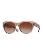 Mande 55 Retro Cat-eye Sunglasses, Pecan Pie
