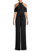 Cold-shoulder Halter Wide-leg Jumpsuit