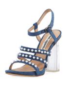 Lara Denim Plexi-heel