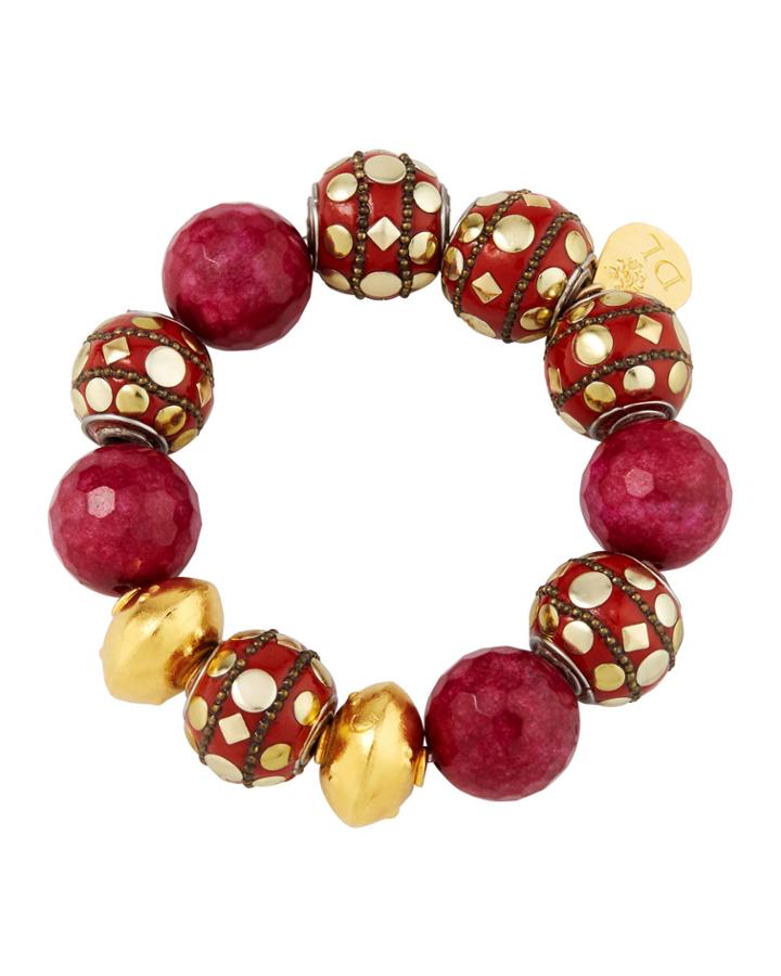Mixed Red Bead Bracelet