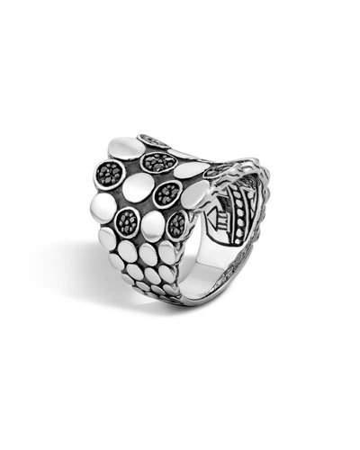 Dot Black Sapphire Four-row Saddle Ring,