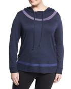 Long-inset Mesh-inset Hoodie,