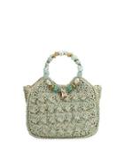 Sea Charms Crochet Straw Tote Bag,