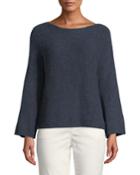 Alpaca-cotton Boat-neck Pullover