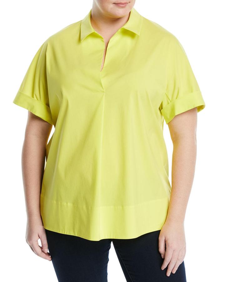 Damon Collared Short Sleeve Blouse,