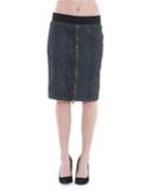 Xcvi Olga Snake-print Zip-front Pencil Skirt, Black, Women's, Size: X-large, Distress Wash