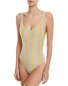 The Anne-marie Maui Shimmer Striped One-piece