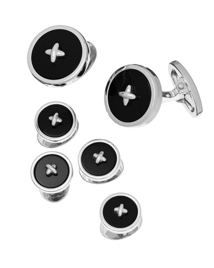 Classic Button Onyx Cufflinks &