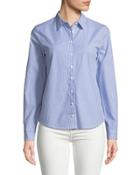 Love Embroidered Button-front Blouse