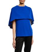 Silk Georgette Capelet Blouse