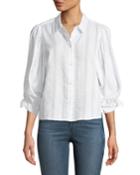 80's Oversized Button-down Cotton Blouse