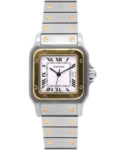 Pre-owned Santos De Cartier Galb&eacute;e Bracelet Watch, Two-tone