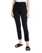 Waffle-knit Pull-on Cropped Pants