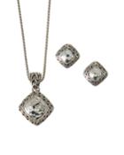 Classic Chain Hammered Gift Set W/ Earrings & Necklace