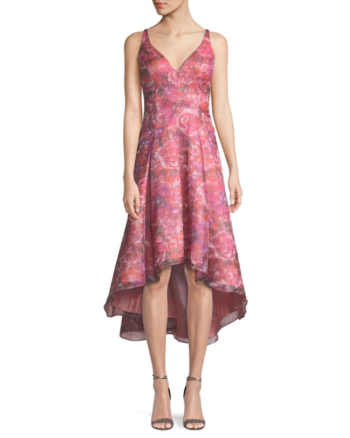 Sleeveless Floral Dress W/ High-low