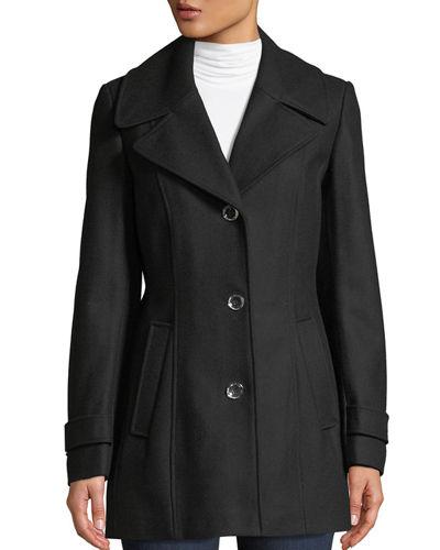 Single-breasted Wool Pea Coat
