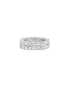 18k White Gold Diamond 2-row Ring,