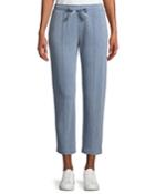 Croma Wash Drawstring-waist Pull-on Cropped Cotton Pants