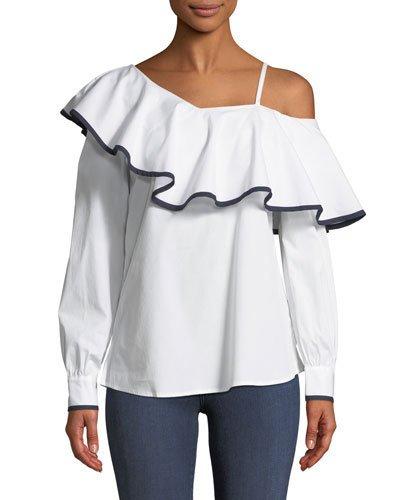 Ruffled One-shoulder