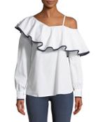 Ruffled One-shoulder