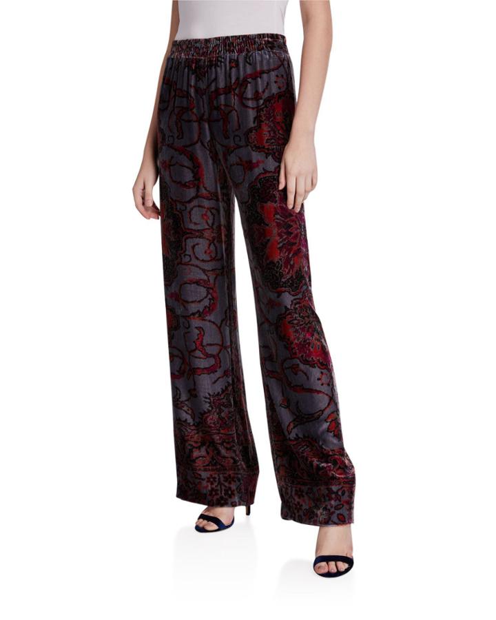 Vanessa Printed Velvet Pants