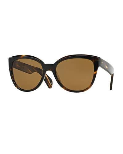 Abrie Cat-eye Sunglasses, Brown