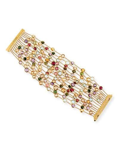 Jaipur 18k Mixed Gemstone 15-strand Bracelet