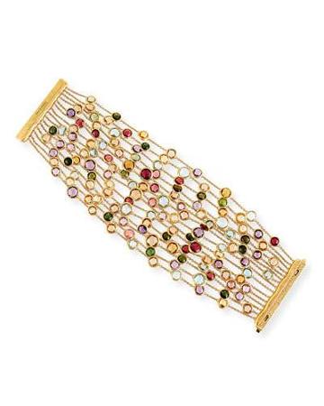 Jaipur 18k Mixed Gemstone 15-strand Bracelet
