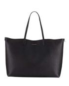 Large Textured Shopper Tote Bag, Black