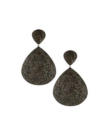 Pave Champagne Diamond Drop Earrings
