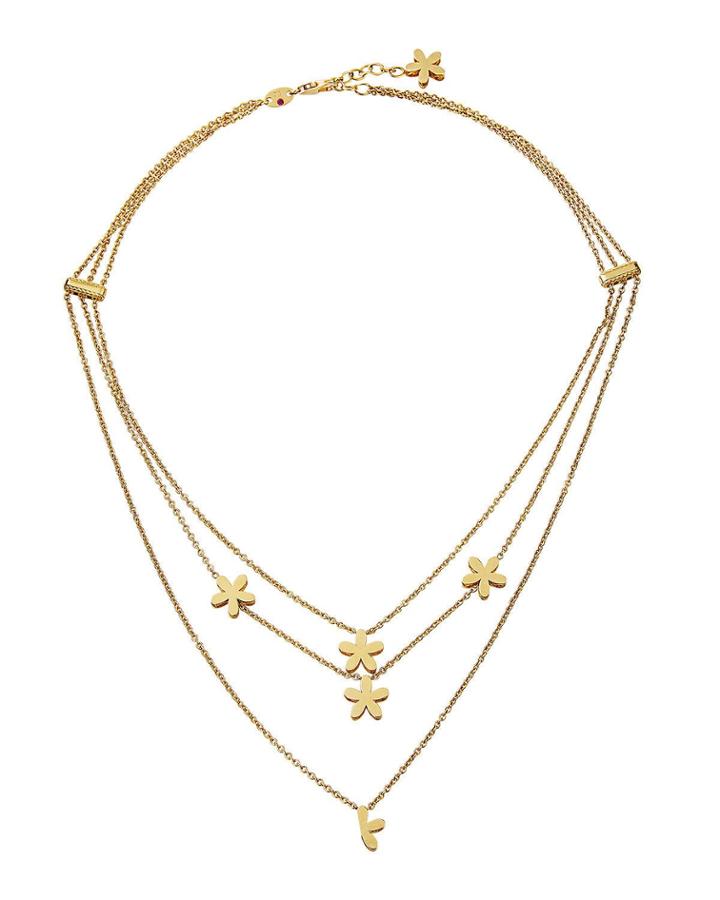 18k Fiore 3-chain Collar Necklace